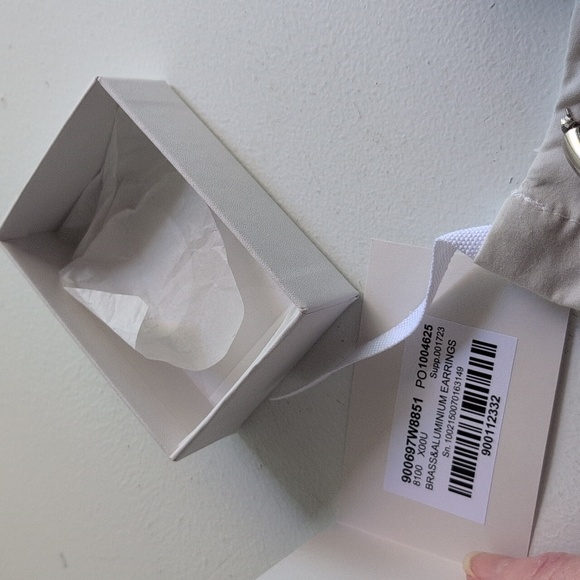 Stella McCartney Brass And Aluminum Dangle Hoop Earrings See Matching Necklace - Picture 4 of 4